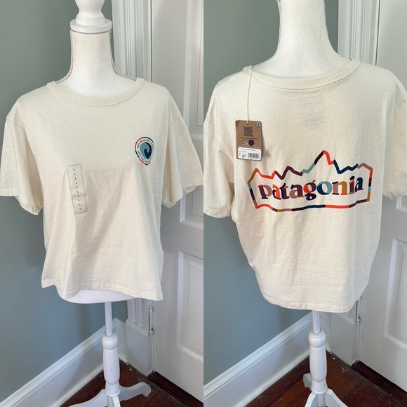 NWT Patagonia Responsibili-Tee Cream Graphic T-Shirt Size Large - Picture 1 of 6